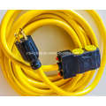 30A 125V Generator Power Cord up to 3750 Watts (L5-30P to three 5-15R) Yellow